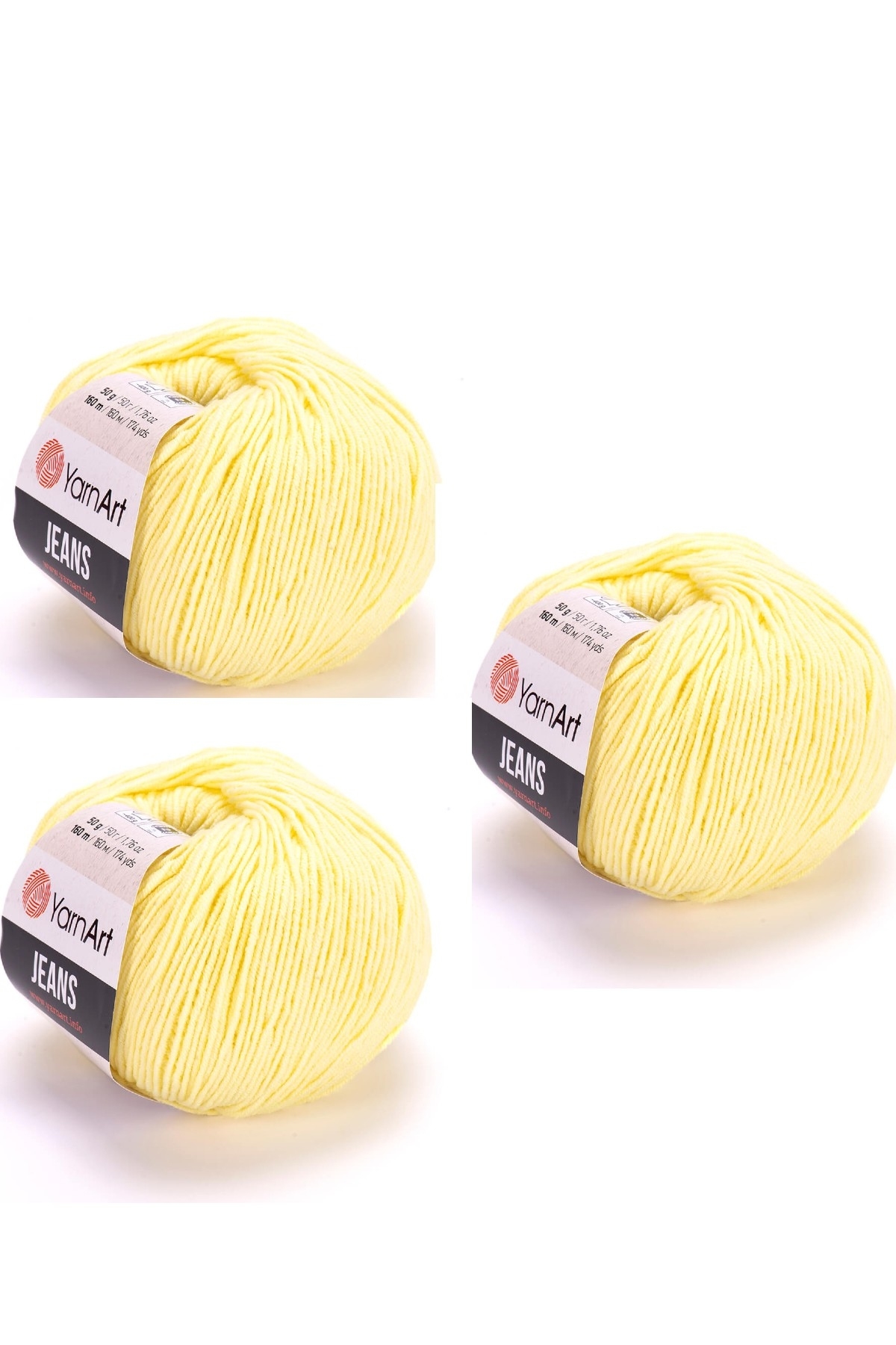 Yarn Art Jeans Amigurumi Knitting Rope 67 Yellow Cardigan Knitting Rope Baby Rope Punch Rope 3-Pack