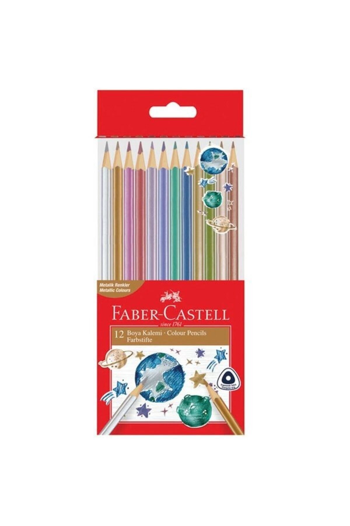 Faber Castell Faber 12 Renk Üçgen Metalik Boya Kalemi 51710000060