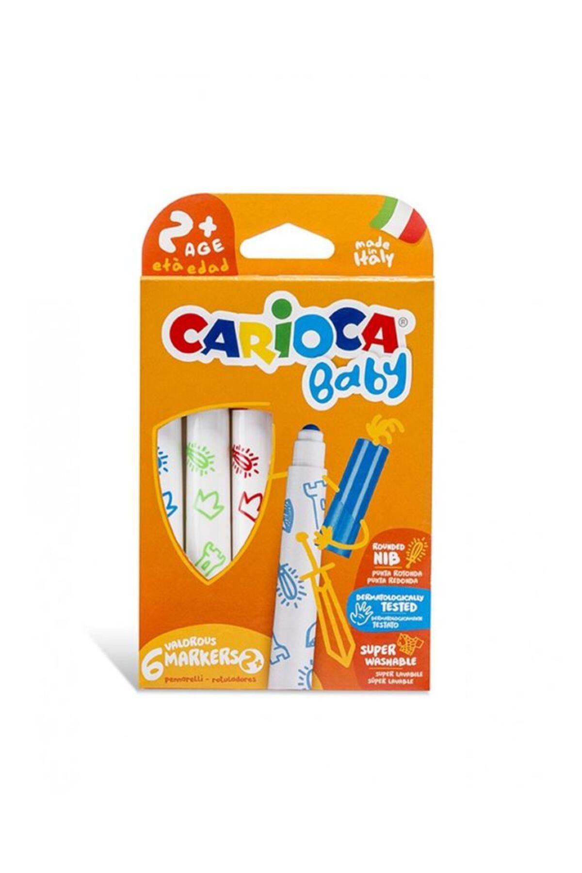 CARIOCA Jumbo Bebek Süper Yıkanabilir Keçeli Boya Kalemi 6'lı