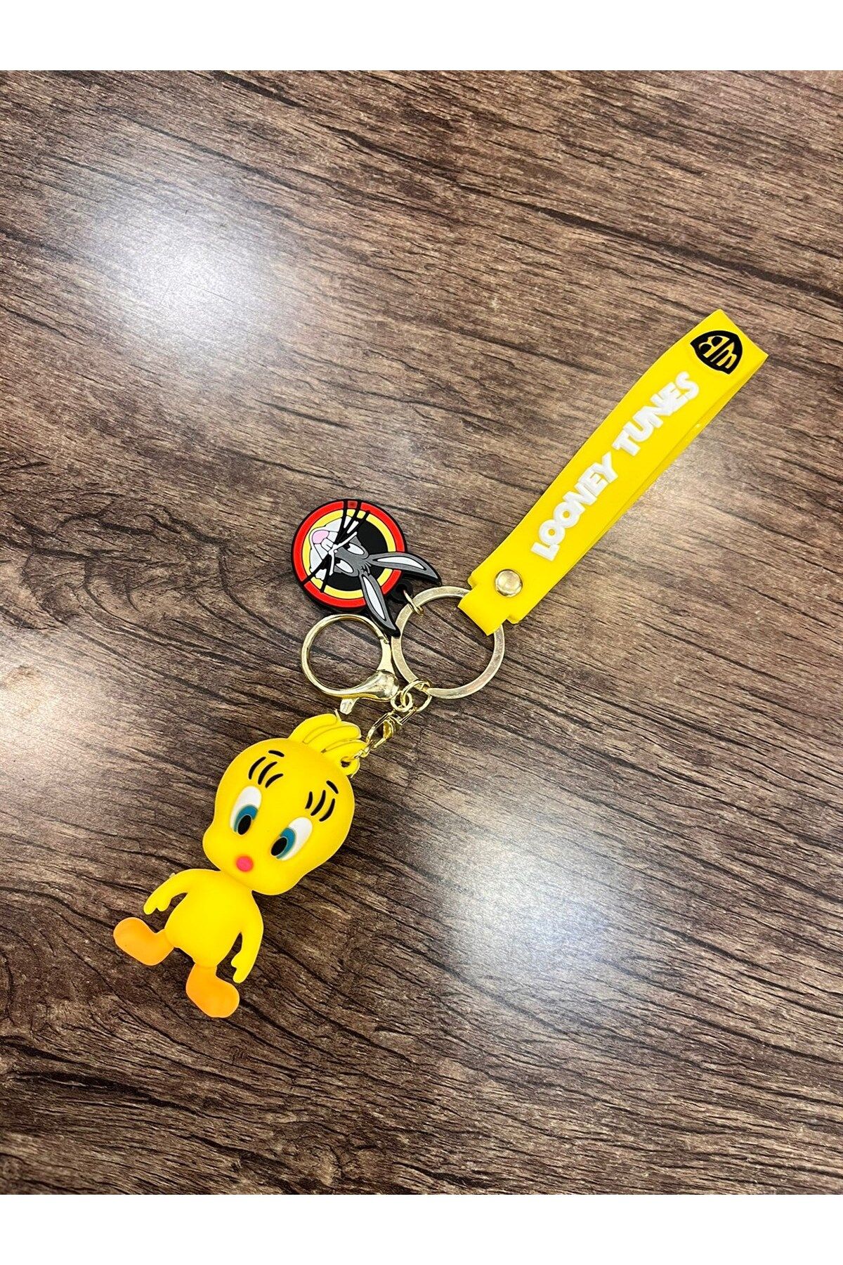 Future Sound-I Saw a Cat Like Sylvester & Tweety 3d Silicone Bff Couple Keychain 2