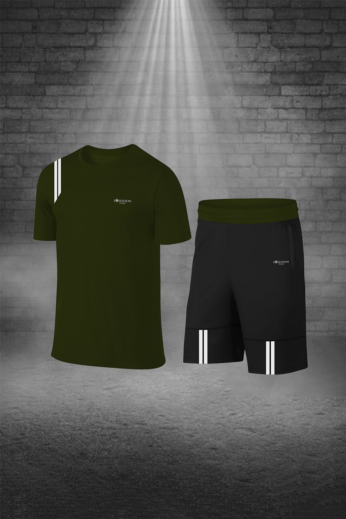 پوزایدون استورم تی‌شرت مردانه یقه گرد راحت و خاکی رنگ با جیب برای پیاده‌روی (سایز کوچک تا سایز خیلی بزرگ)