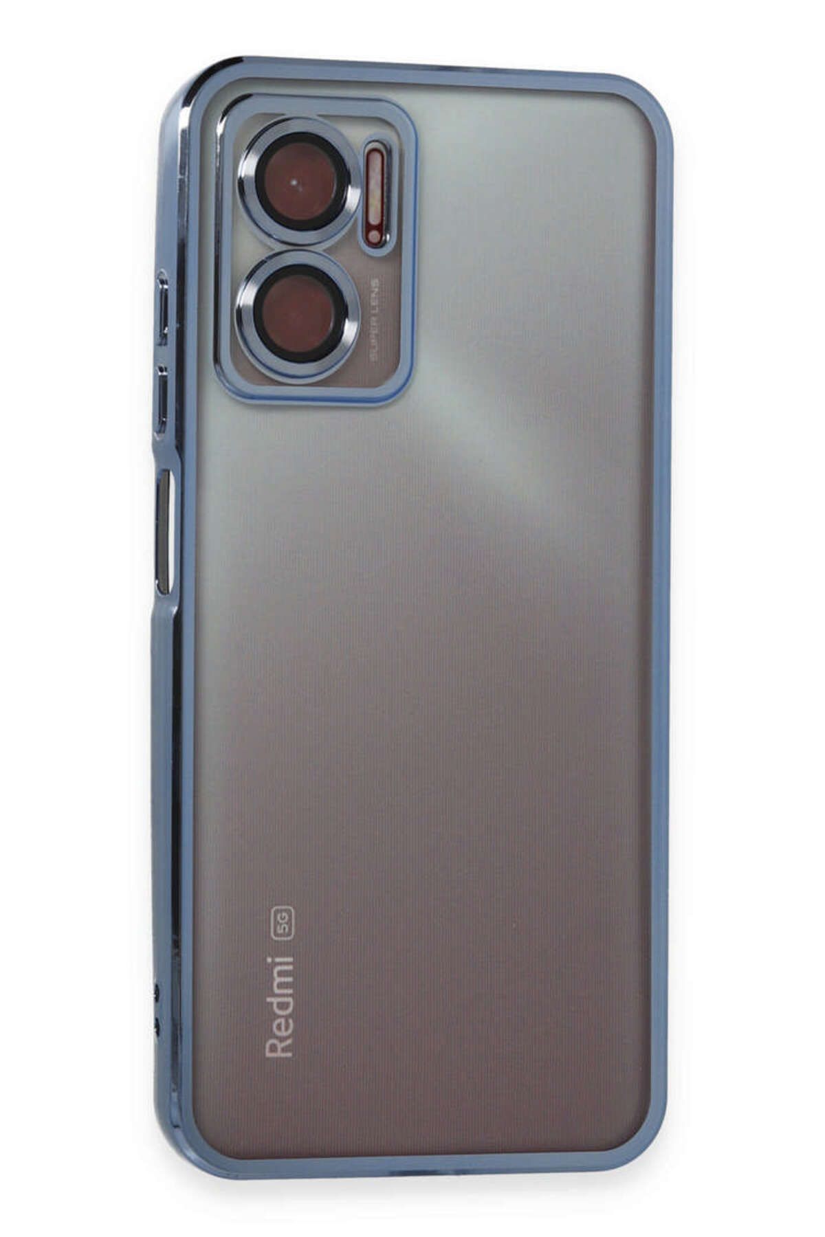 NewFace Xiaomi Redmi Note 11E Kılıf Lensli Silikon - Açık Mavi MRAYD