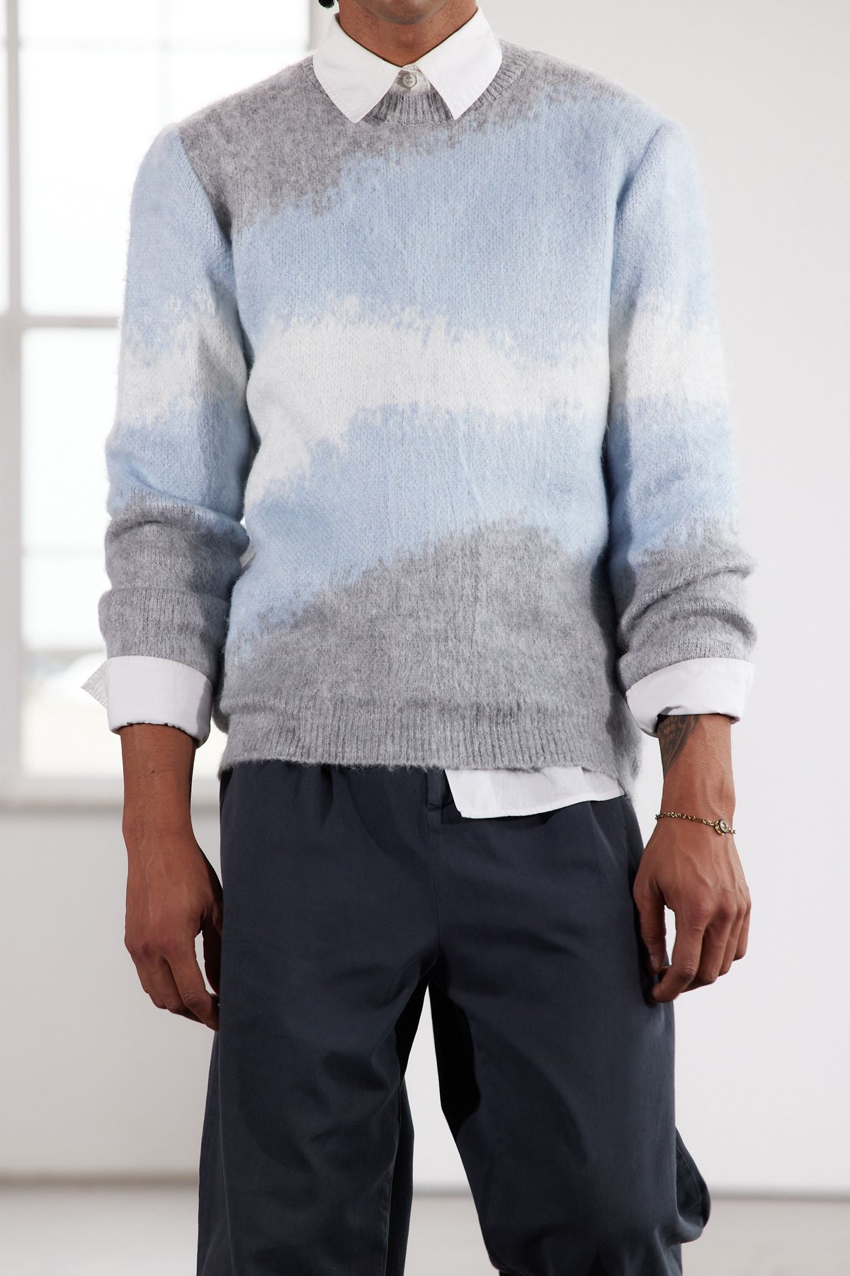 Trendyol Collection-Limited Edition - Blue Ethnic Knitwear Sweater, Crew Neck TMNAW25KZ00052 2