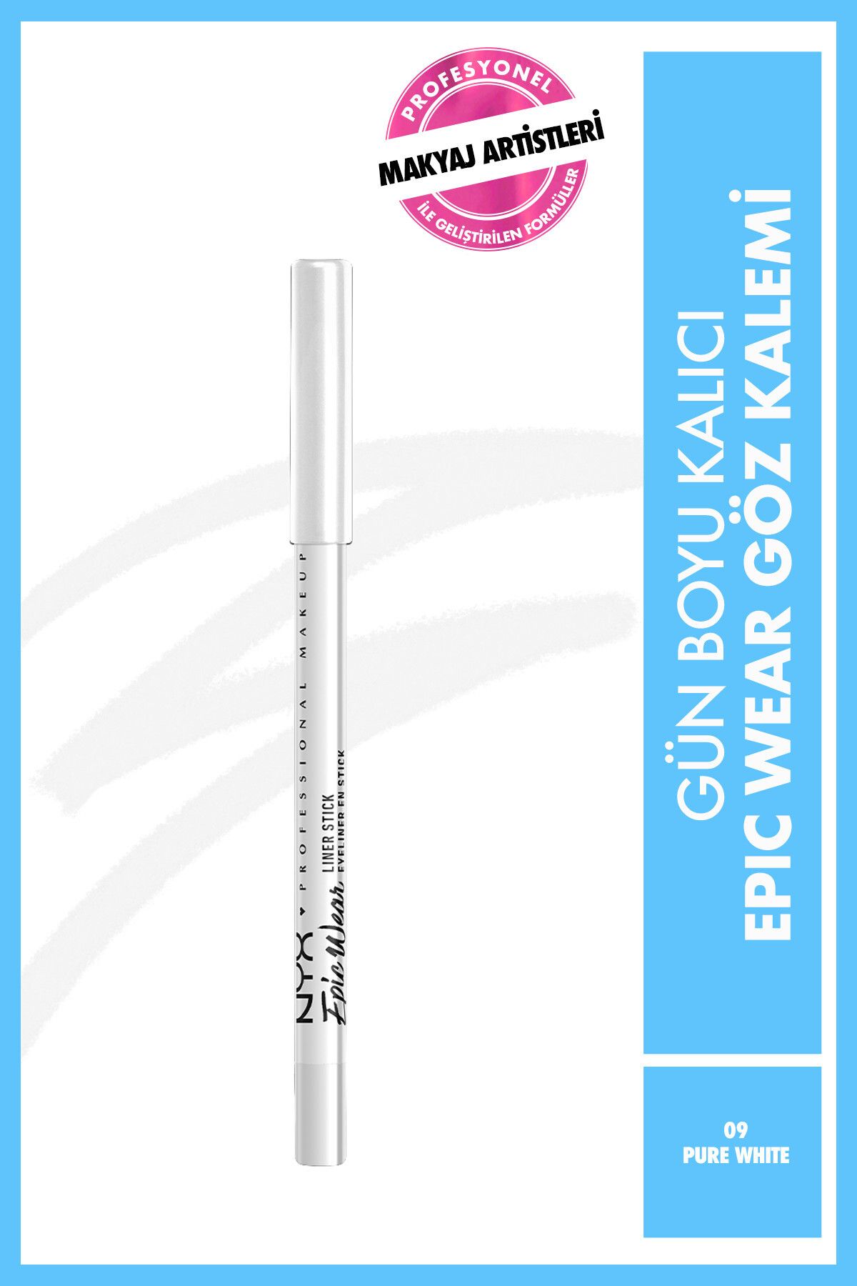 NYX Professional Makeup Epic Wear Liner Sticks Göz Kalemi - Pure White - Beyaz