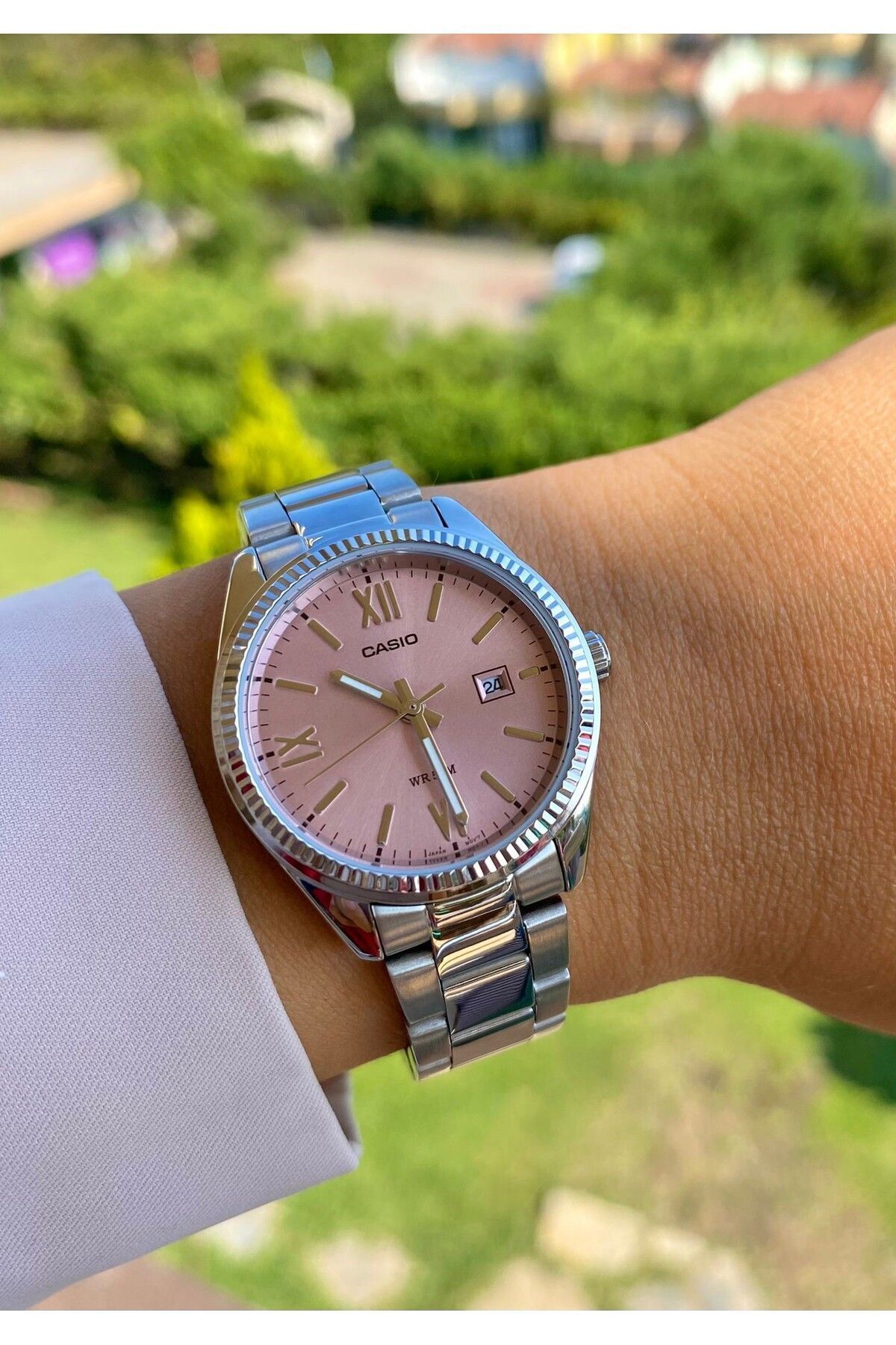 Casio Enticer LTP-1302DD-5AVDF – Orologio Donna In Acciaio Con Quadrante Marrone E Data