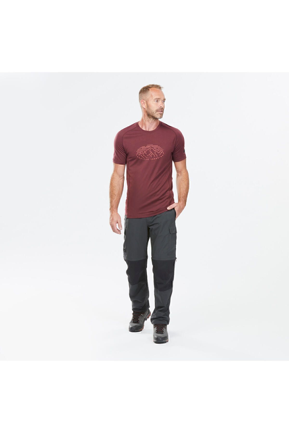 Decathlon شلوار پیاده روی مدولار مردانه ۲ در ۱ - خاکستری Mt100