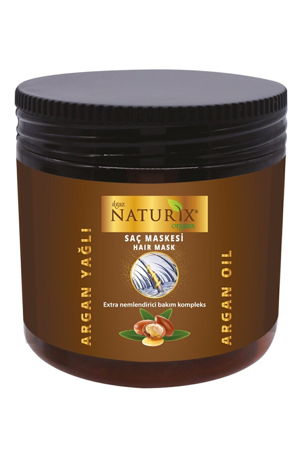 Tüm Saç Tipleri Için Doğal Argan Yağlı 500 ml Saç Bakım Maskesi Argan Saç Maskesi — 8697447298095 — تصویر 4 از 4