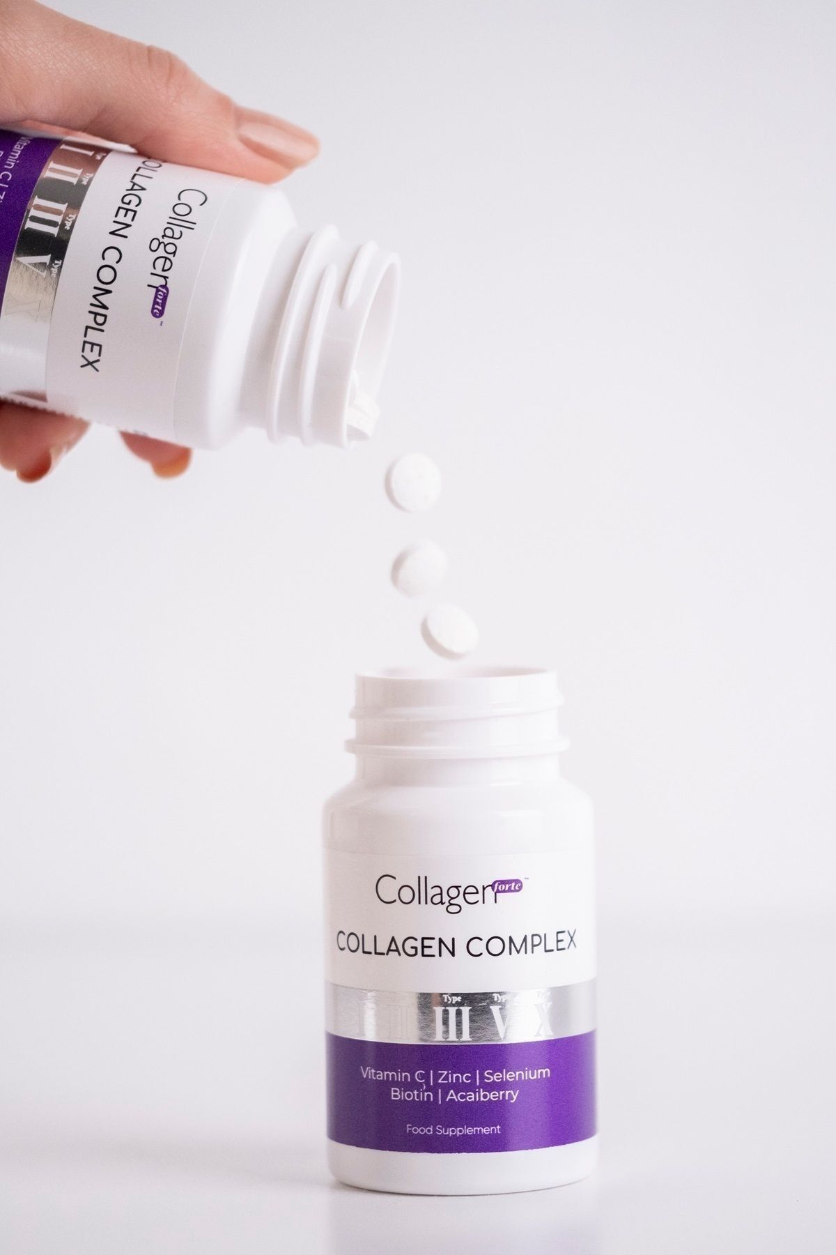 Collagen Forte Platinum-5 Types Collagen Complex Type 1,2,3.5, And Type 10 Biotin, Zinc, Selenium, Vitamin C & Acae, 90 Tablets 8