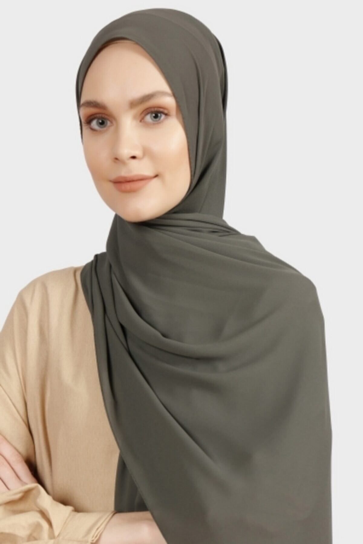 Differenza-Crepe Shawl Dark Khaki 3