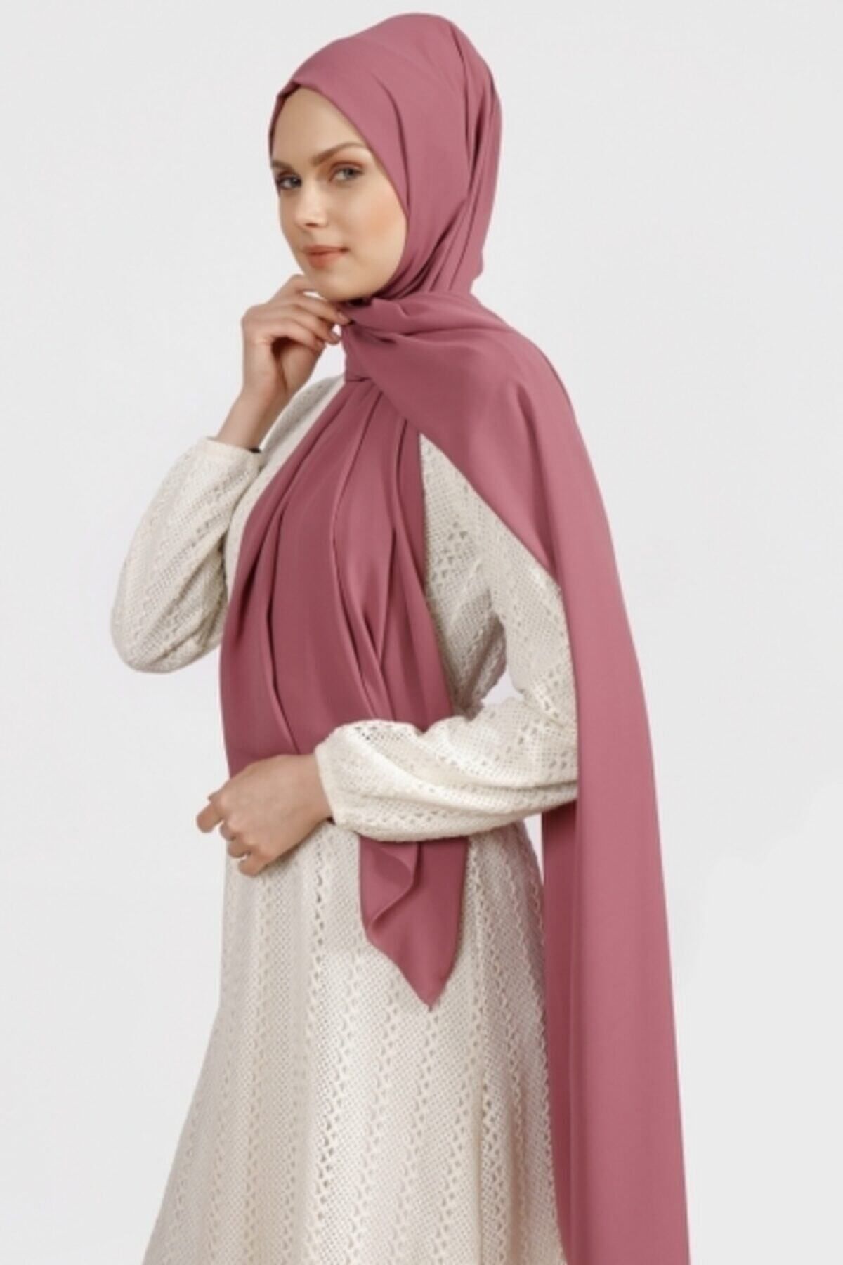Differenza-Crepe Shawl Dried Rose 3