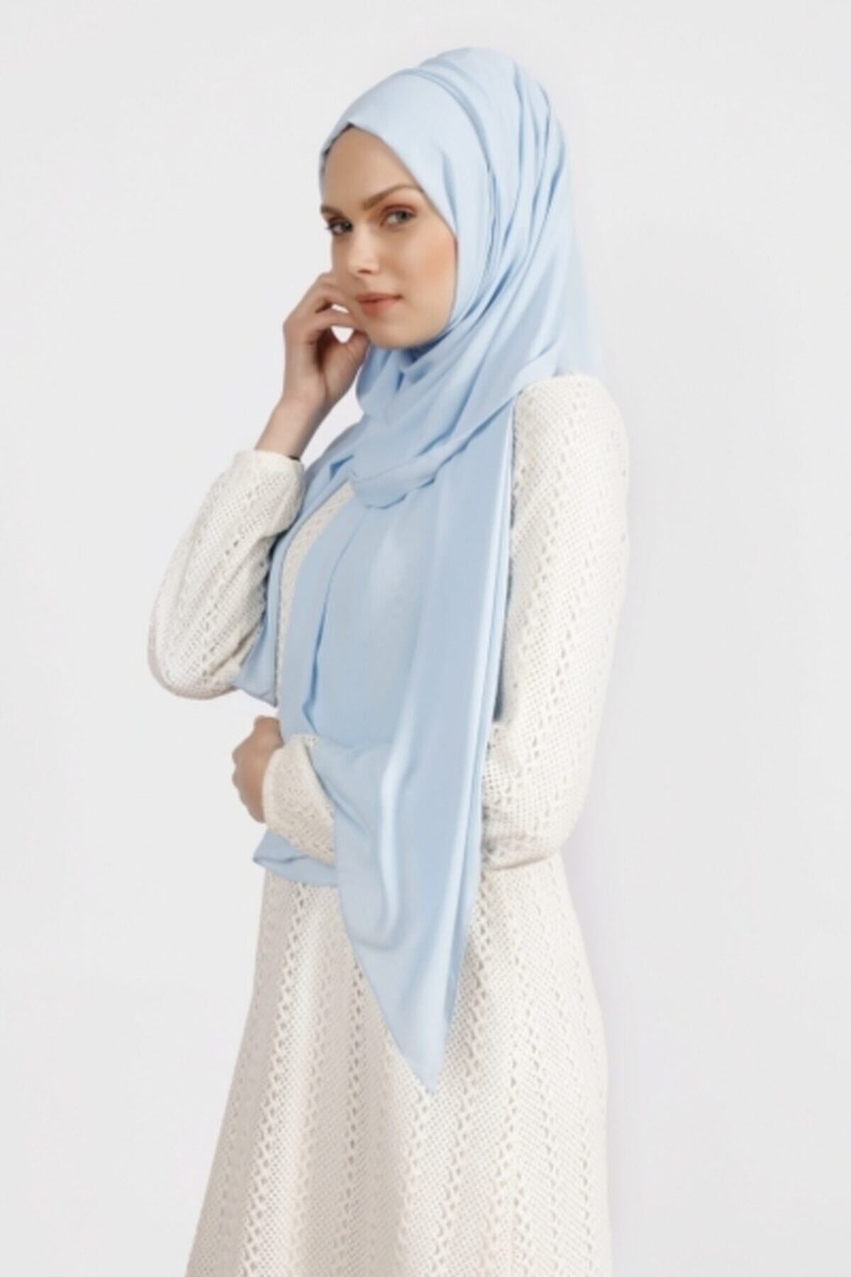 Differenza-Crepe Shawl Baby Blue 2