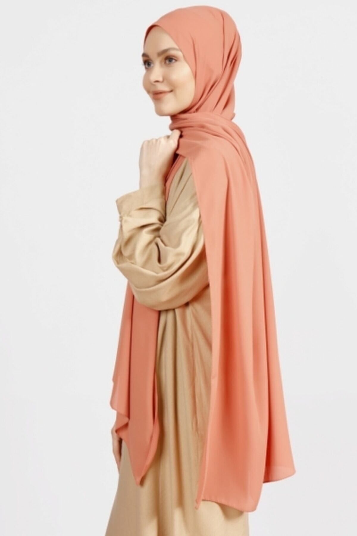 Differenza-Crepe Shawl Dark Salmon 2