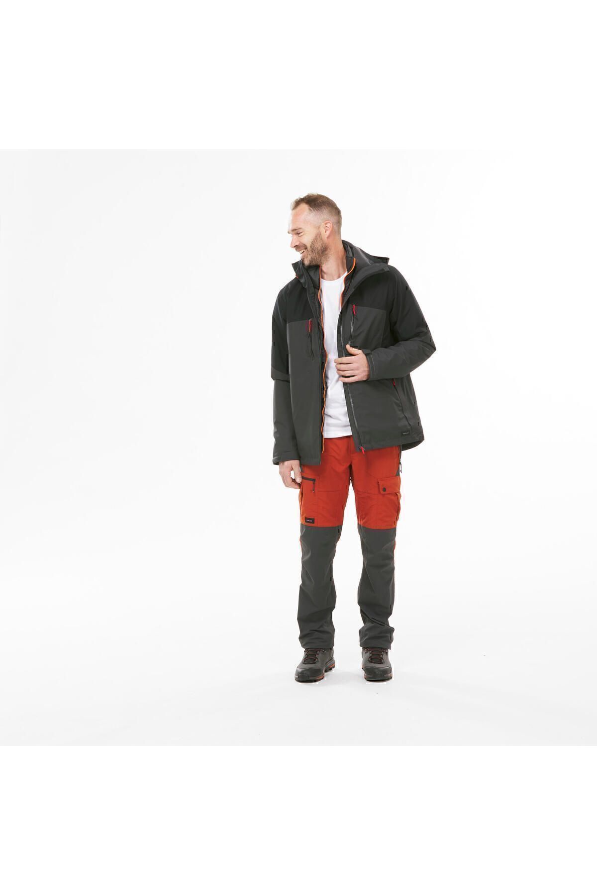کاپشن ورزشی مشکی مردانه كاپشن ٣در ١ مدل Forclaz Decathlon