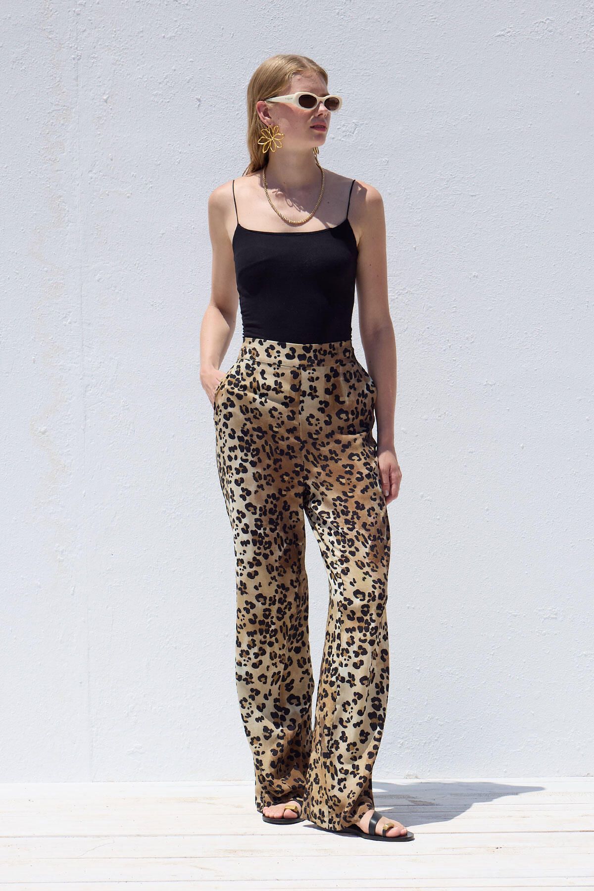 Manuka-Leopard Pattern Viscose Trousers 2