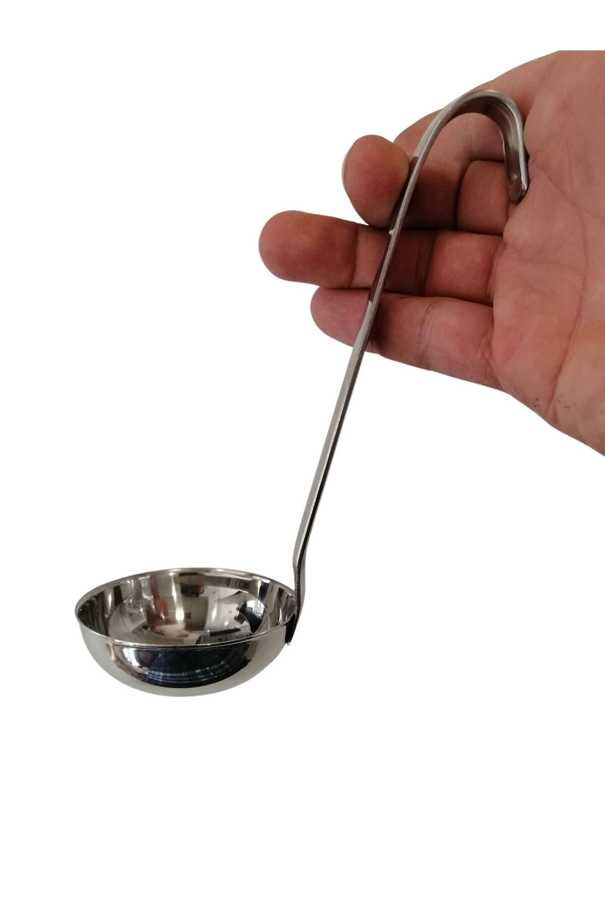 Özfiliz Mağaza Ekipmanları-2 Pieces Stainless Chrome Ladle - for Food and Jam Honey Molasses 4