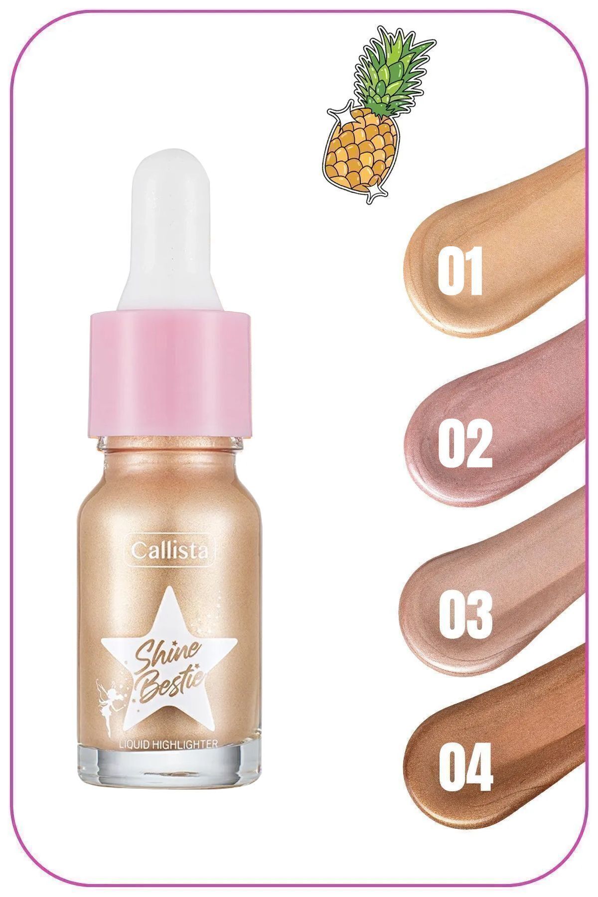 Shine Bestie Highlighter Işıltılı Likit Aydınlatıcı - 01 Glam Pixie — بژ HGL SHINE BESTIE — تصویر 3 از 4
