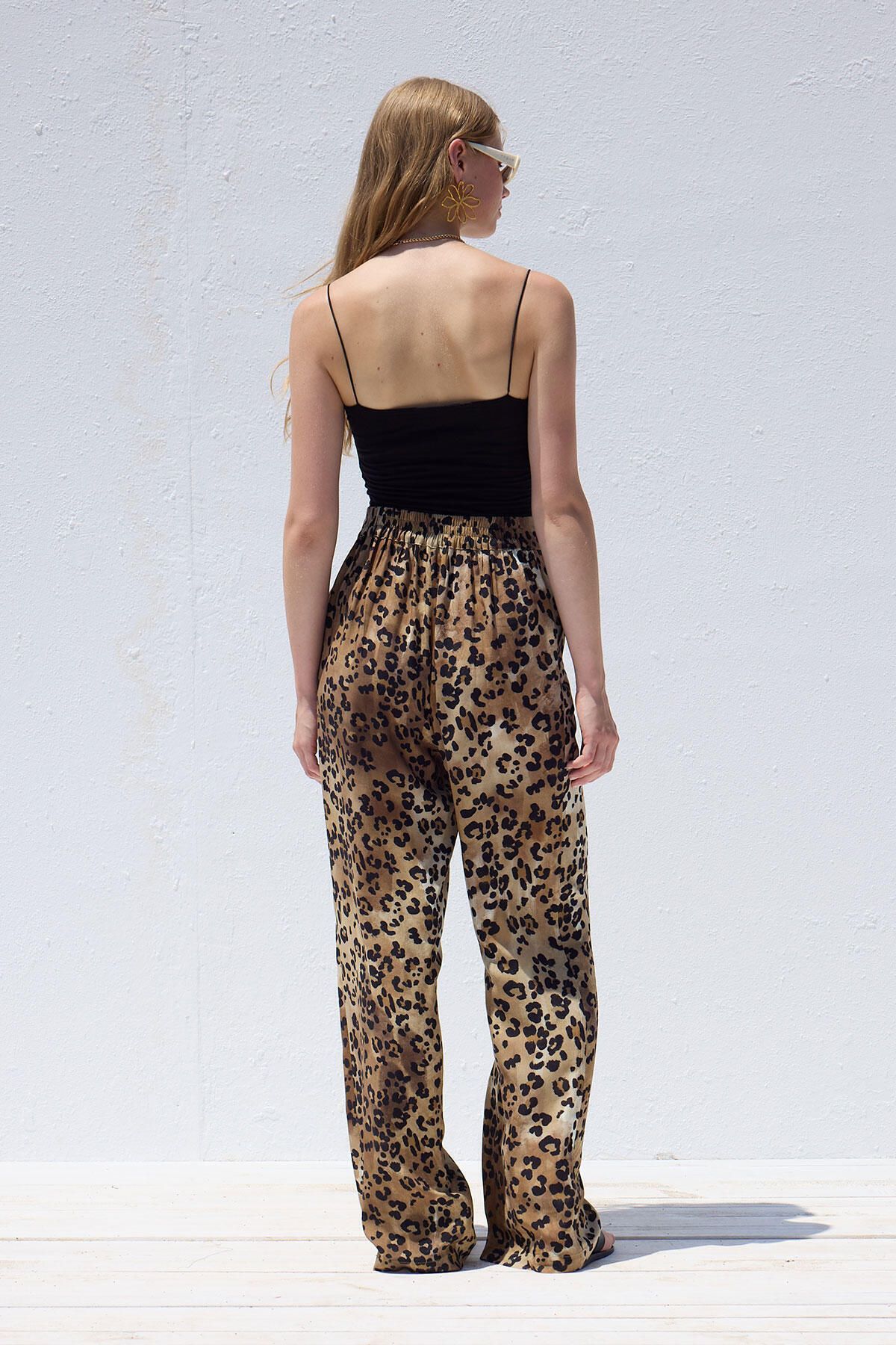 Manuka-Leopard Pattern Viscose Trousers 6