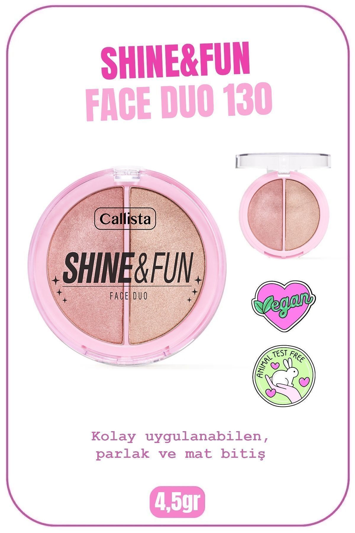 Callista Shine & Fun Face Duo Toz Allık Ve Aydınlatıcı Palet - 130 Shine Squad - Fiyatı, Yorumları