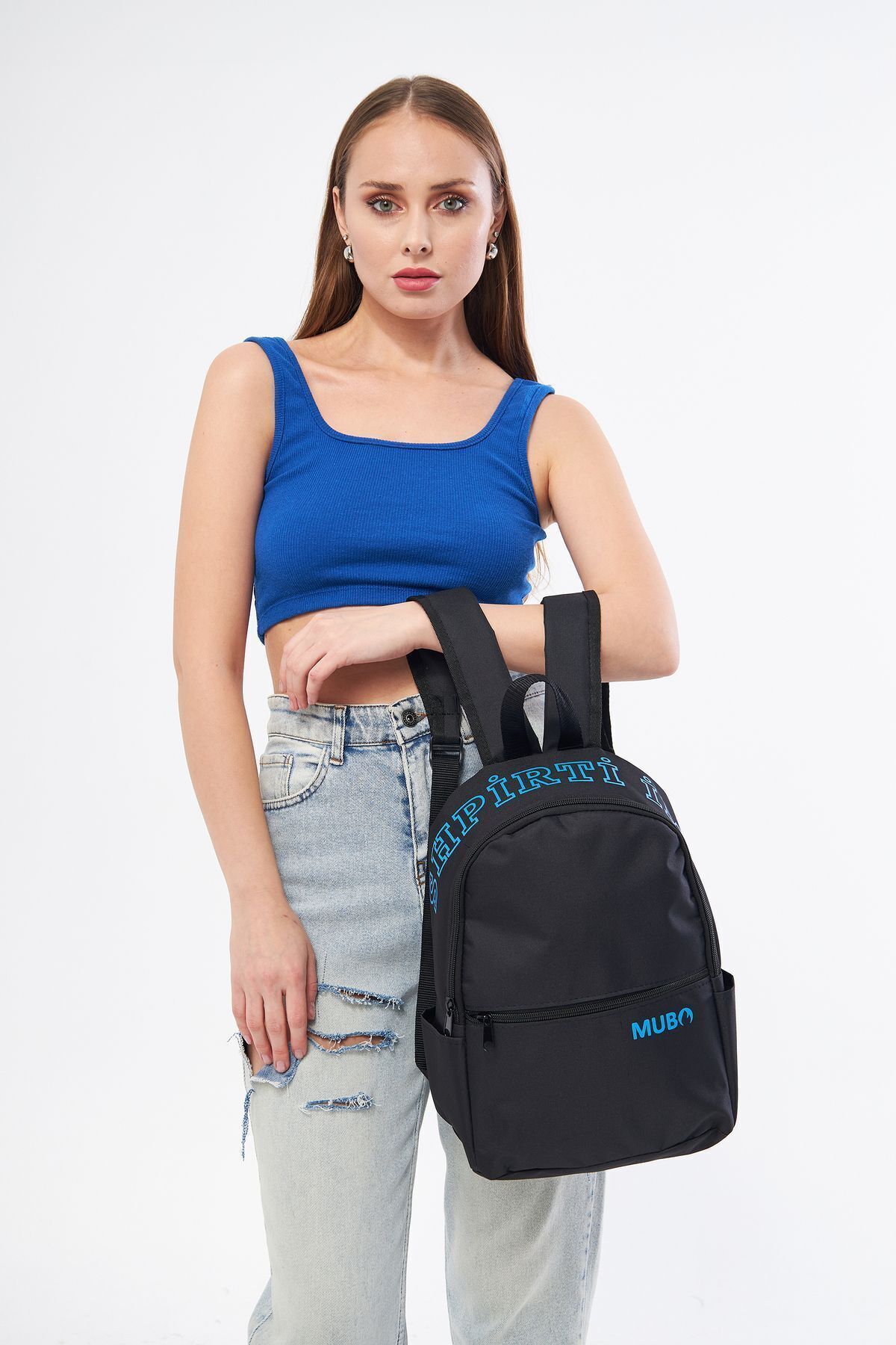 کوله پشتی زنانه آبی MUBO | TYC0X42FUN170204448174405 اورجینال - تصویر 2
