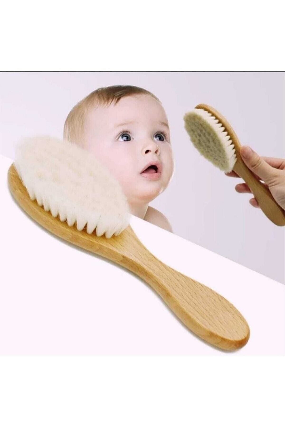 %100 Doğal Keçi Kılı Bebek Saç Fırçası Keçi Kılı Bebek Tarağı Çocuk Saç Fırçası