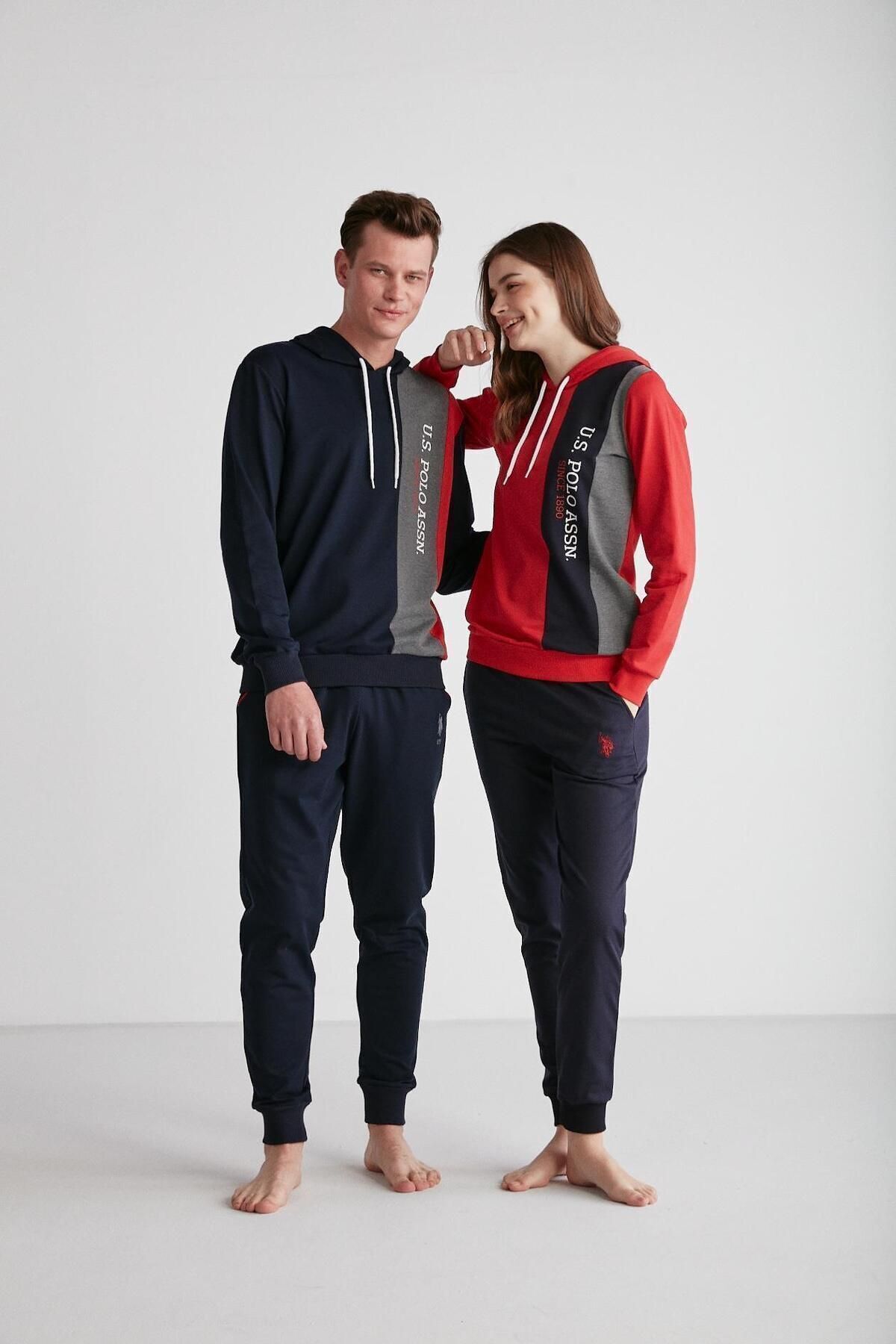 ست پیژامه خاکستری مردانه پایه. POLO ASSN. کلاهدار آنتراسیت ملانژ 024K.Z1ET8AG7RP11 U.S. Polo Assn.