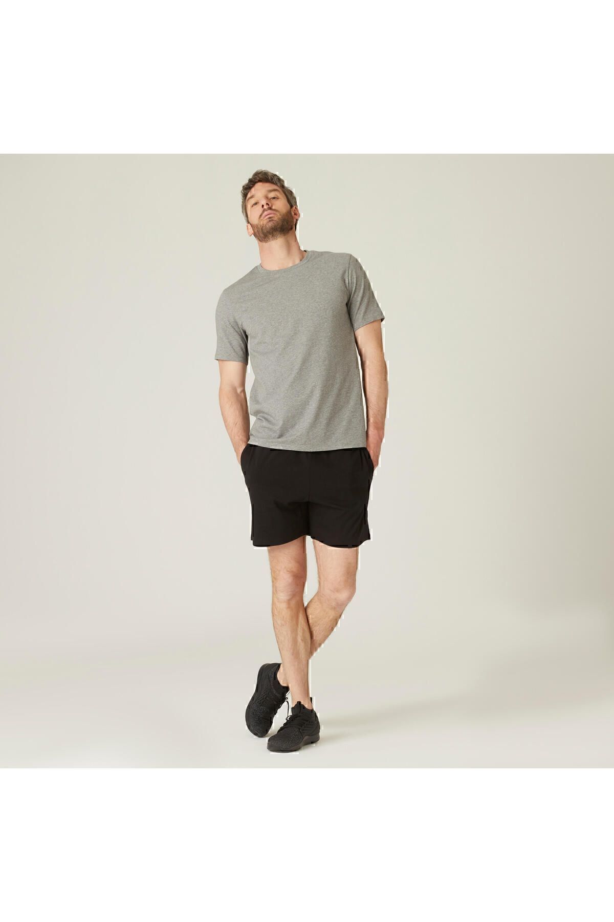 Decathlon شورت ورزشی کوتاه مشکی مردانه Domyos 100