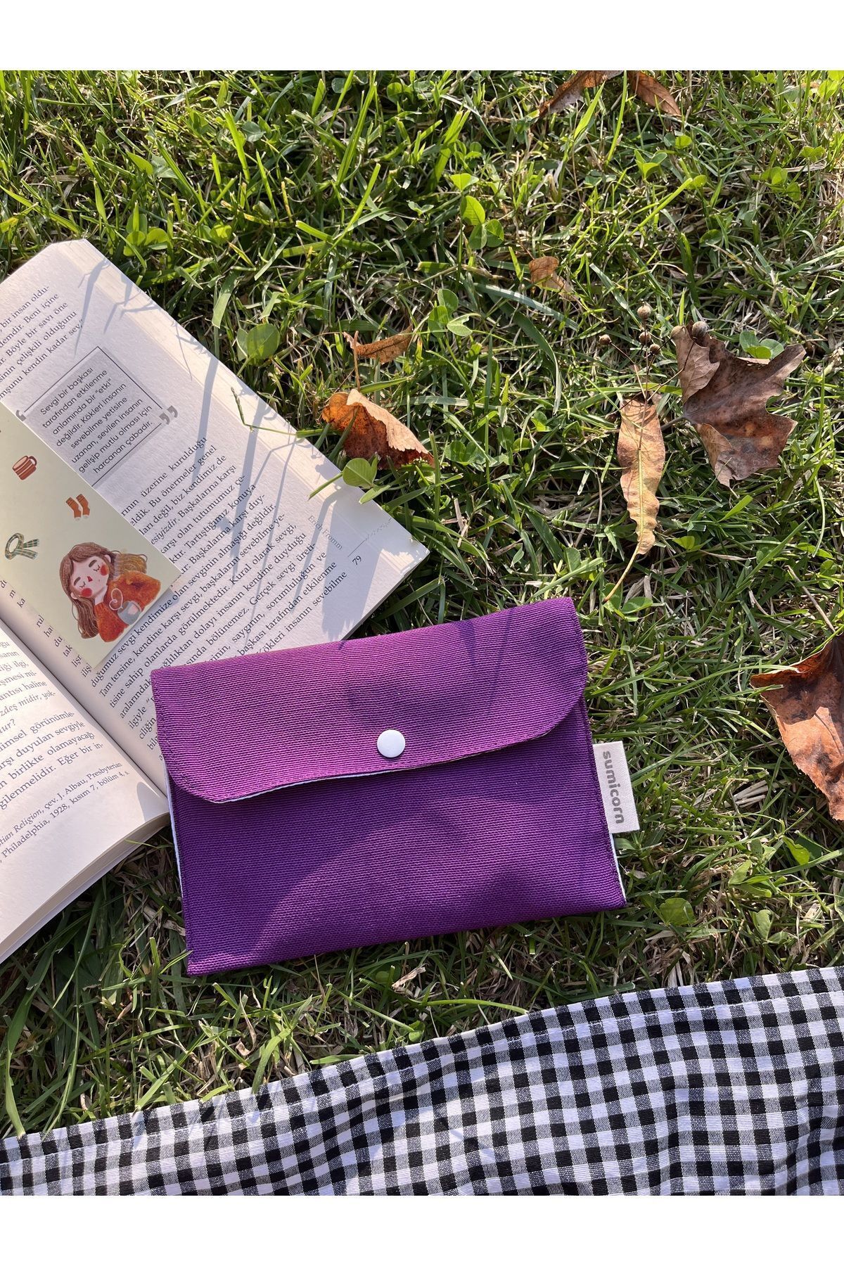 کیف پول مردانه بنفش Sumicorn Design | SDSOFTPCNT اورجینال - تصویر 2