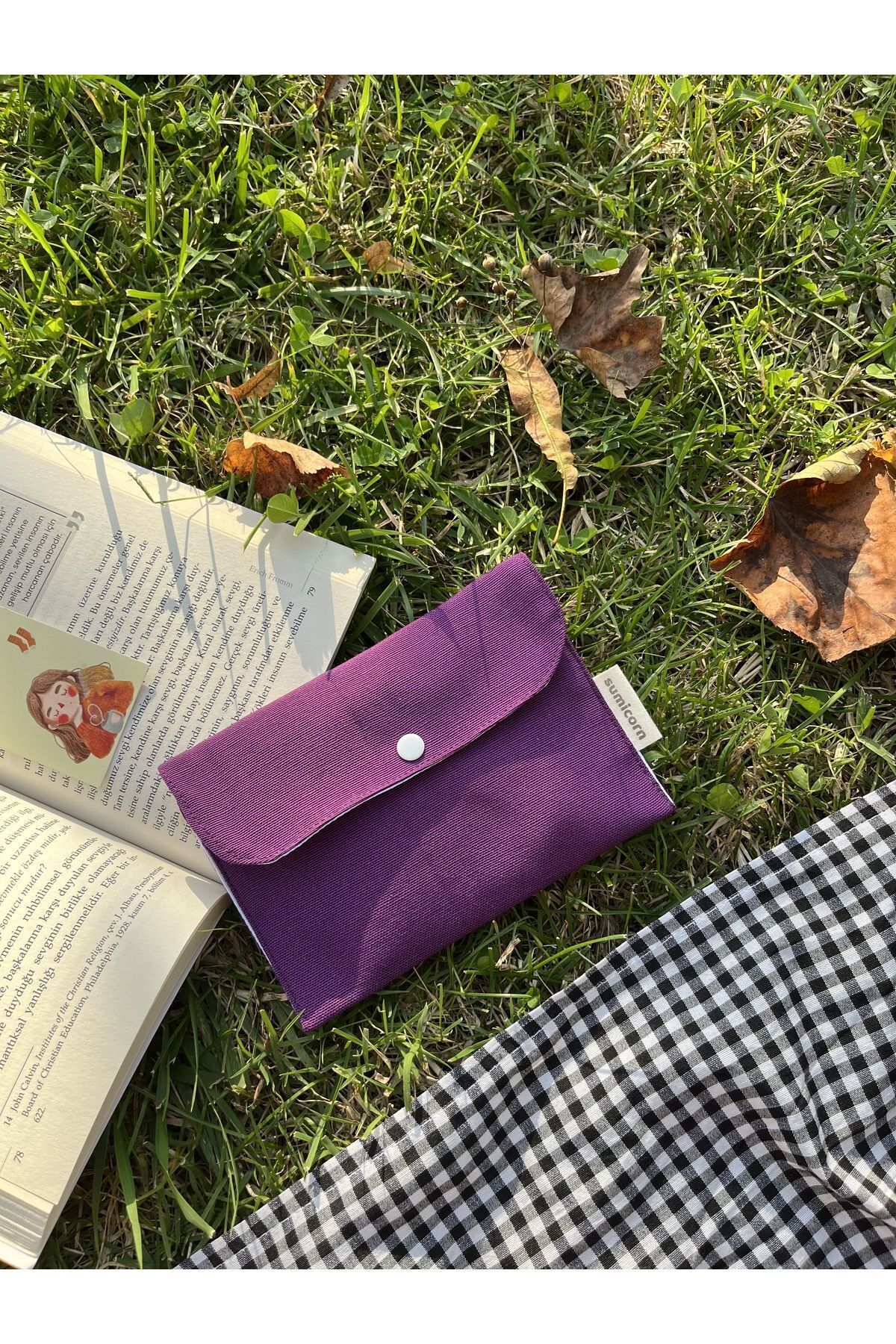 کیف پول مردانه بنفش Sumicorn Design | SDSOFTPCNT اورجینال - تصویر 4