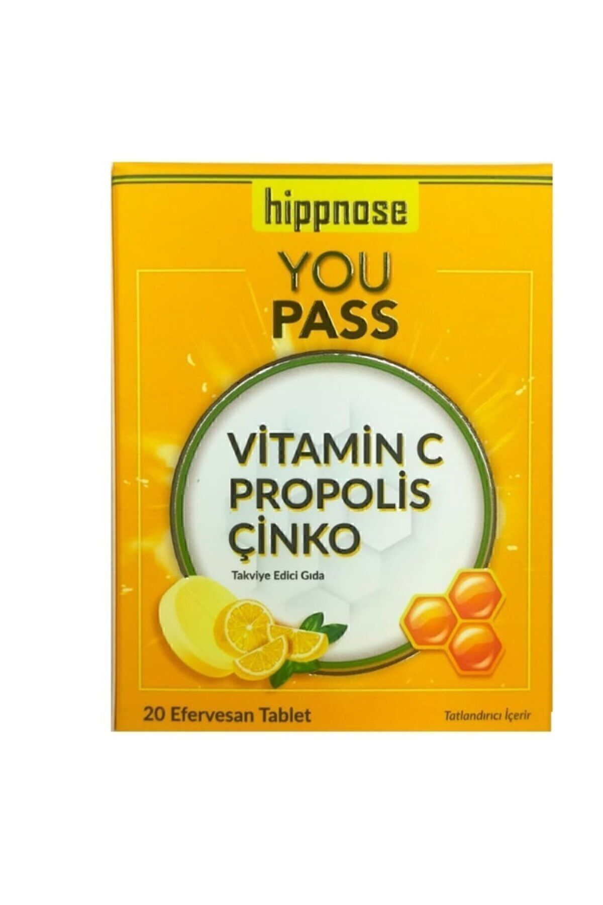 Hippnose-Youpass 20 EffervesCent Tablets - Containing Vitamin C, ZinC and Propolis 1