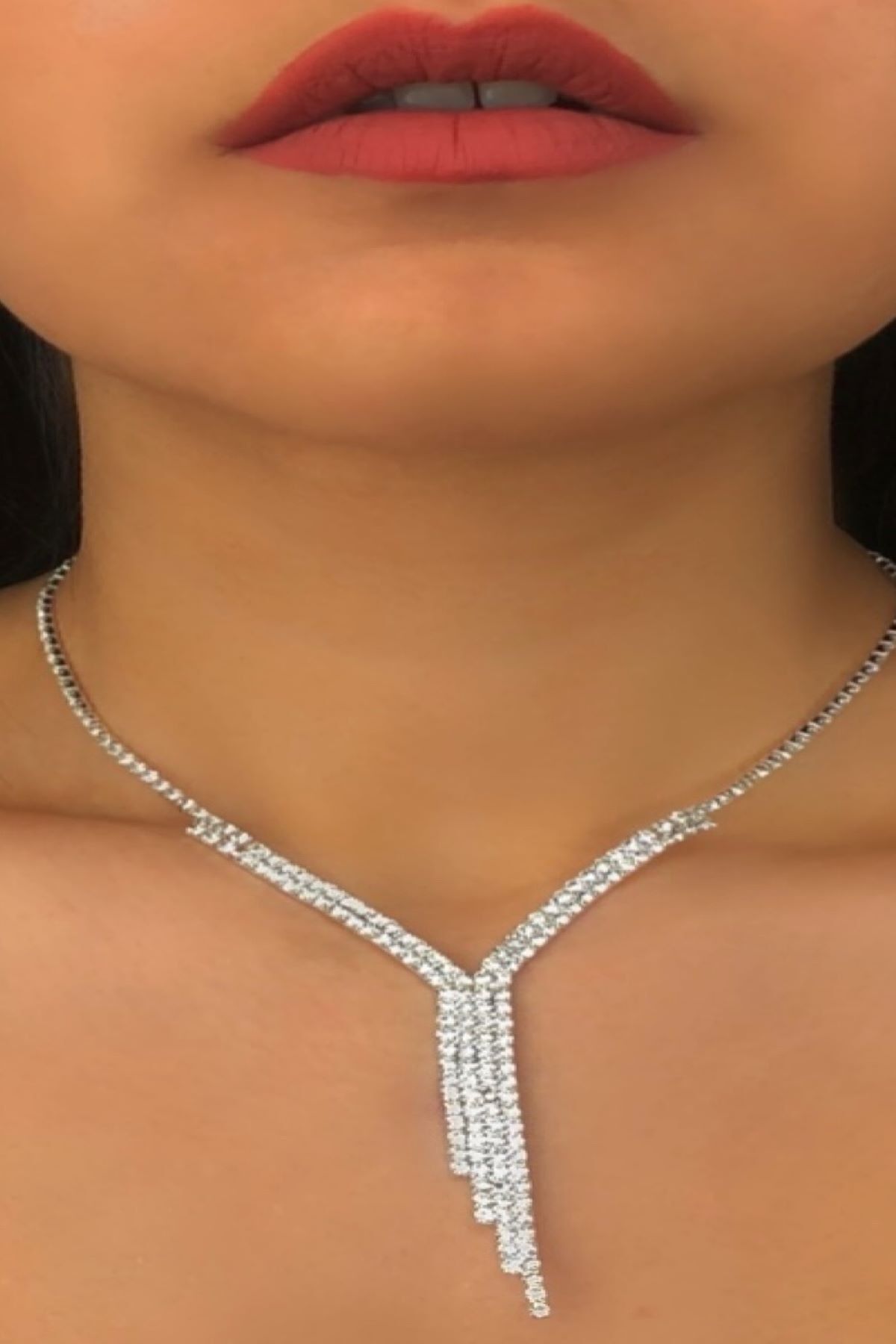 Waterway Crystal Stone Evening Dress Bridal Stepped Model Earrings Necklace Set