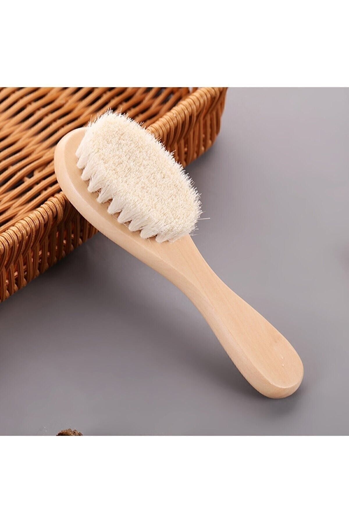 %100 Doğal Keçi Kılı Bebek Saç Fırçası Keçi Kılı Bebek Tarağı Çocuk Saç Fırçası