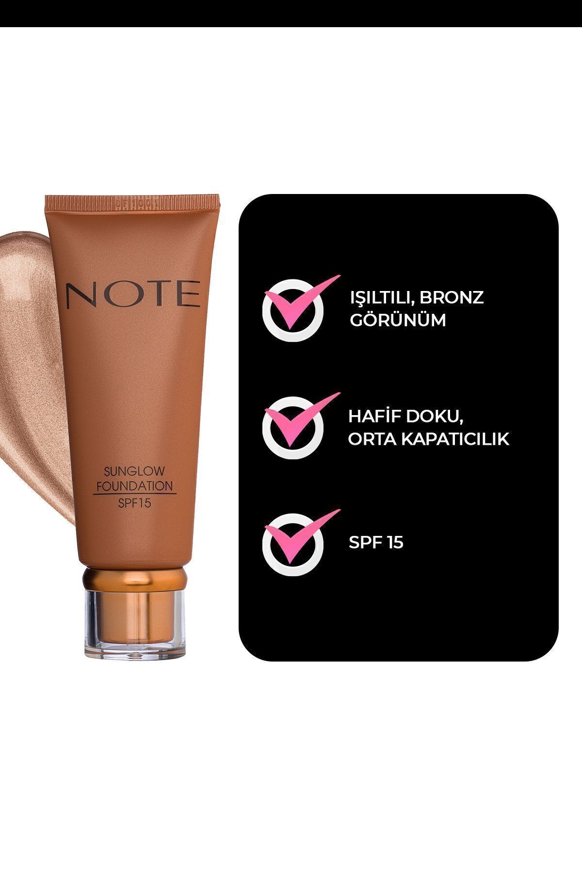 NOTE-Sunglow Foundation Spf 15 - Shimmer Bronzing Foundation 20 Medium 2