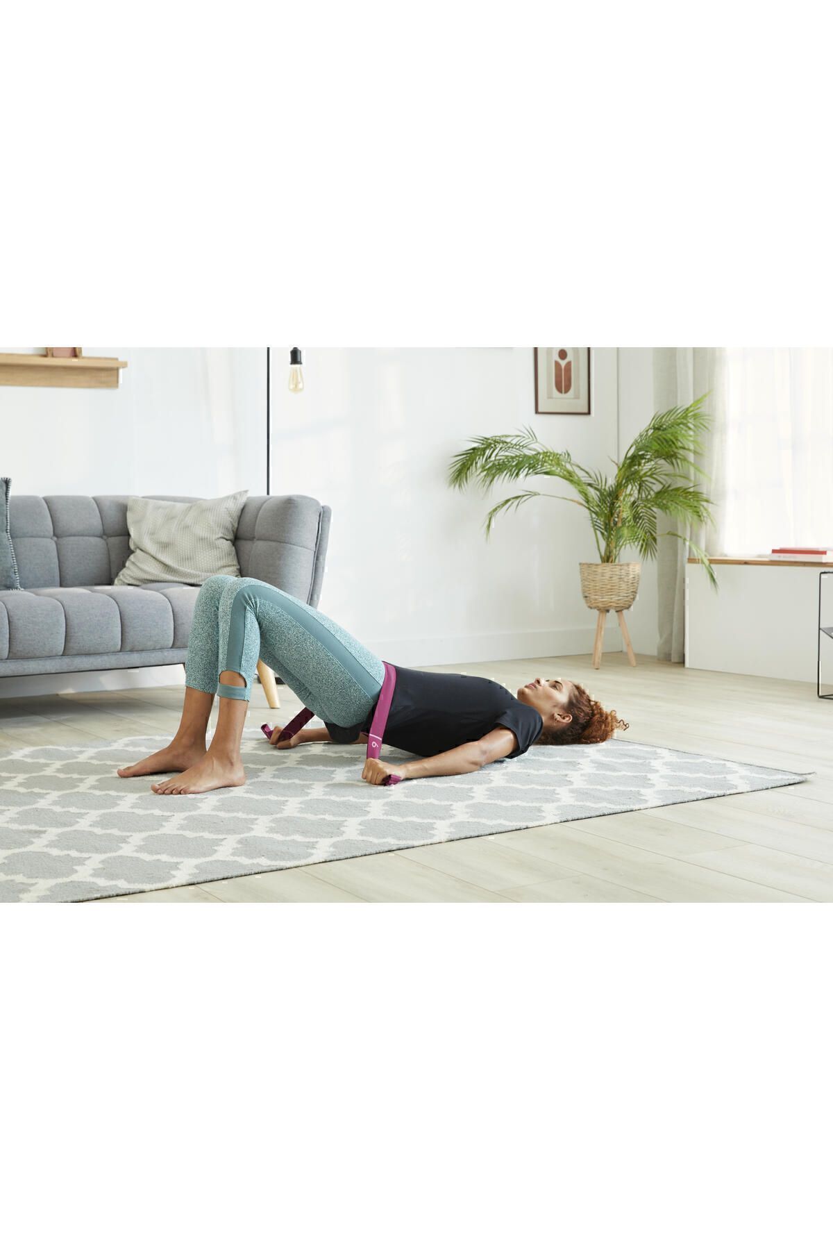 کش مقاومتی قرمز Domyos Pilates Band 500 متوسط الاستیک بنفش Decathlon