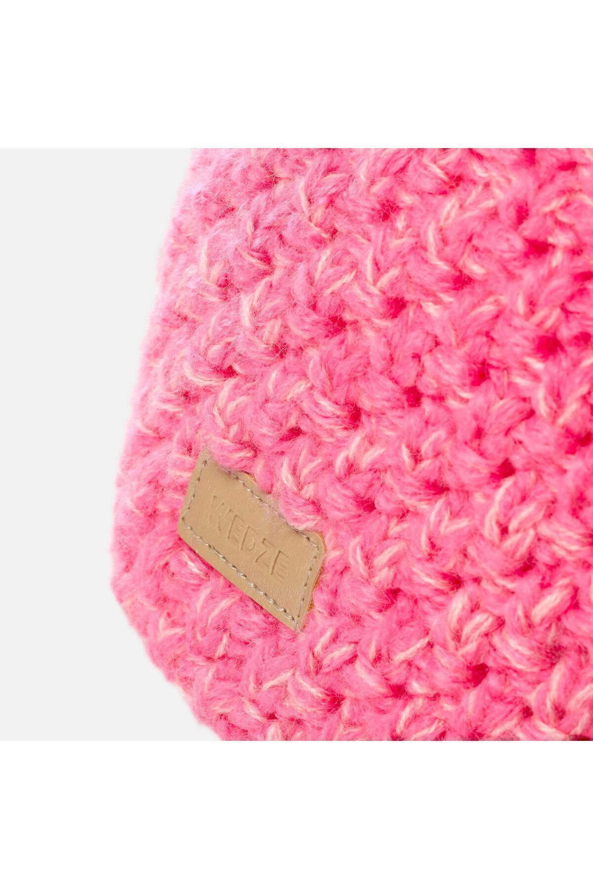 کلاه بافتنی صورتی دخترانه و پسرانه بچگانه Wedze Ski Beanie ان بی انتها Decathlon