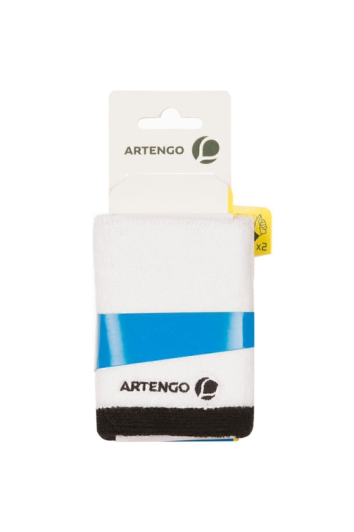 تجهیزات تنیس سفید دستبند بزرگسالان Artengo سیاه TP100 XL Decathlon