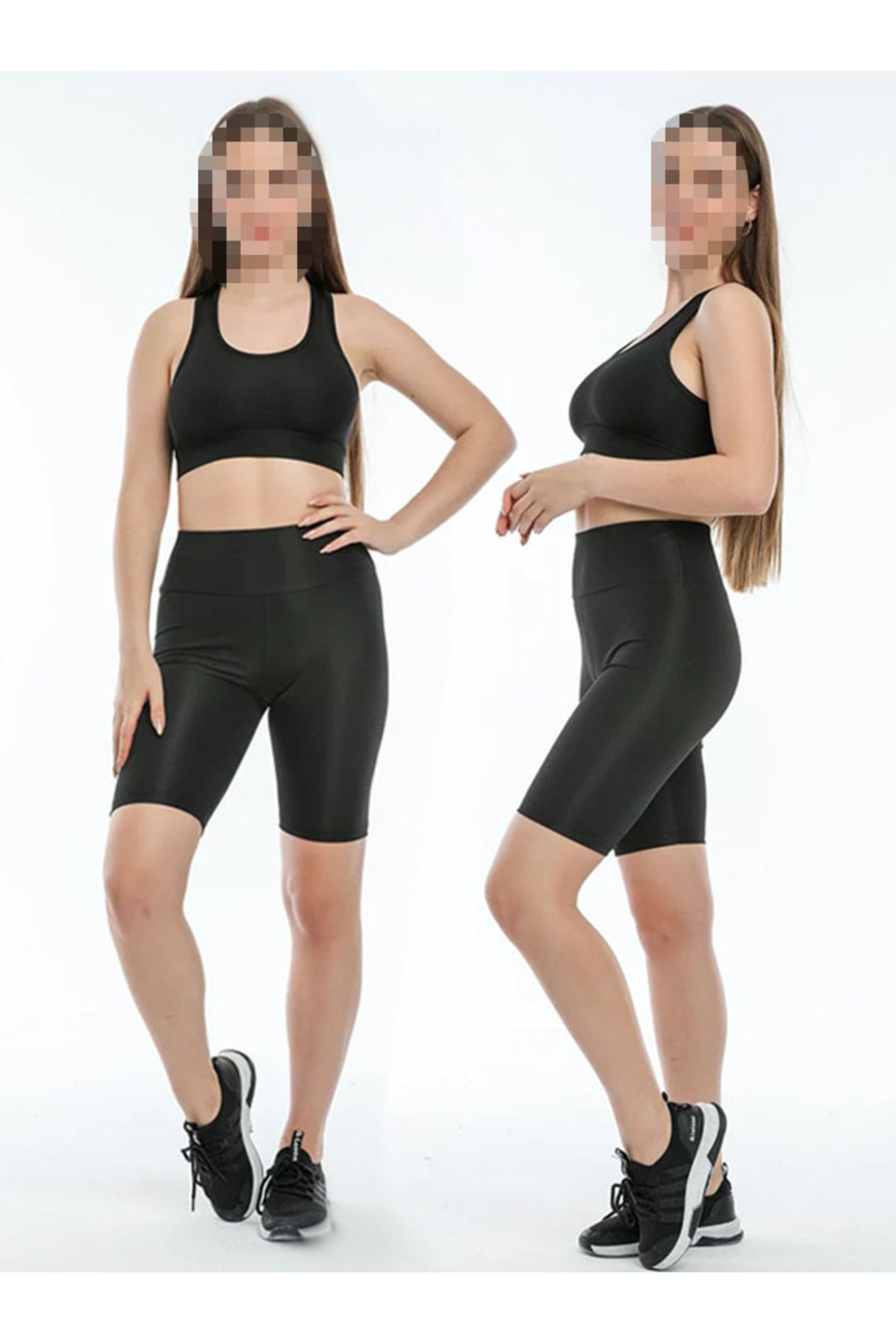 AŞAR MODA TEKSTİL Kadın tayt Yüksek Bel full likralı , Diz üstü ,Yoga Taytı , Bisikletçi Boy görsel 7