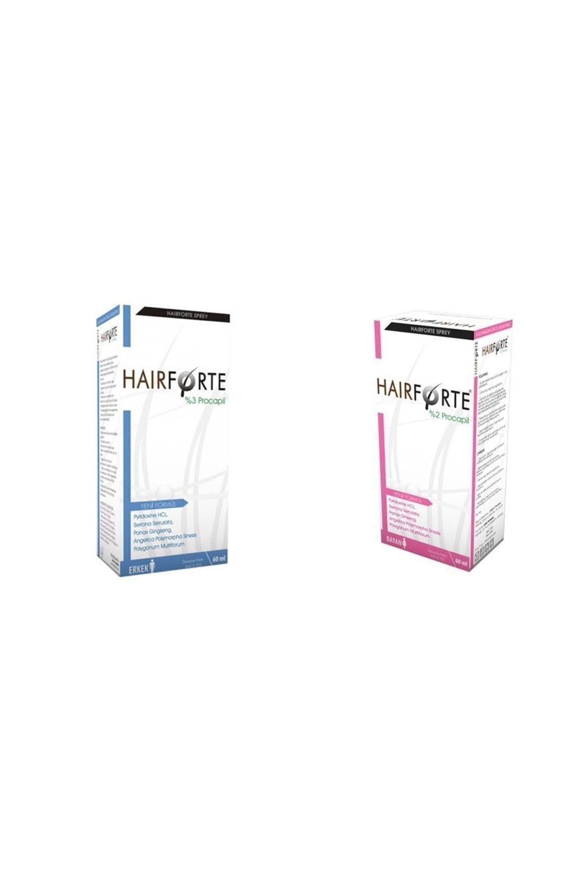 اسپری مو فورته مردانه - زنانه 60 میلی لیتری بسته 2 عددی Hairforte
