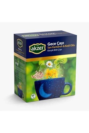 Akzer Sarı Kantaron & Kedi Otlu Gece Çayı (90 G - 60'lı Süzen Poşet)