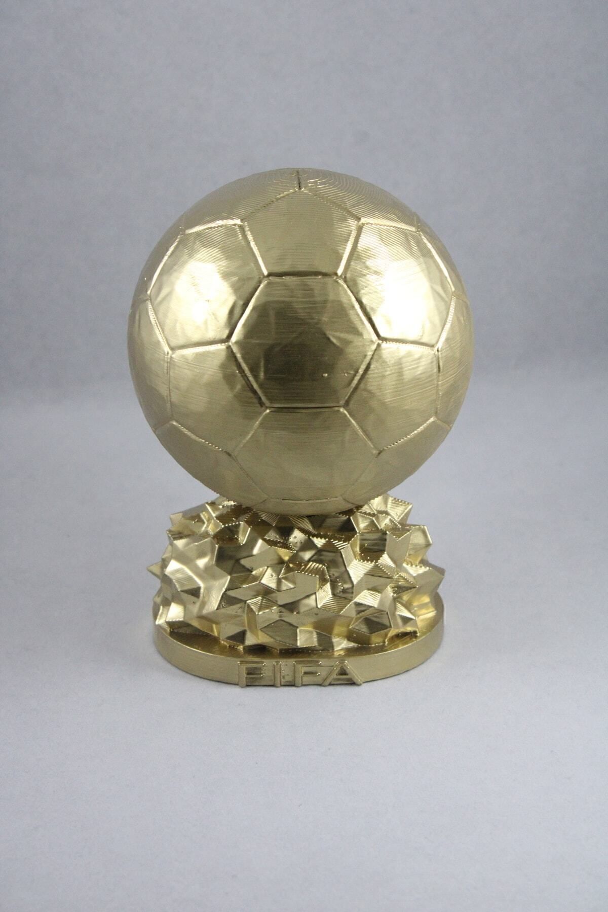 BZ TEKNOLOJİ 3D Fıfa Ballon D'or Maketi Orjinal Gold 15 cm