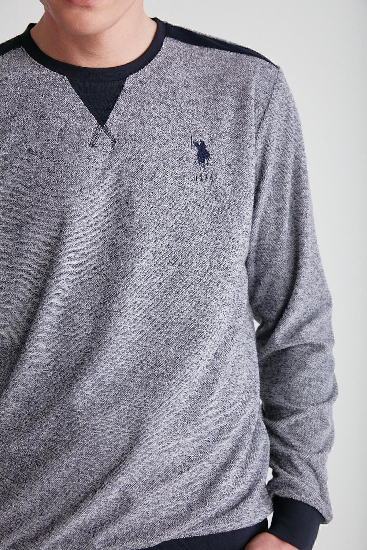 ست پیژامه آبی مردانه پایه. POLO ASSN. لباس خواب یقه گرد سرمه ای 024K.1Z.8.E.7TA2GR0P U.S. Polo Assn.