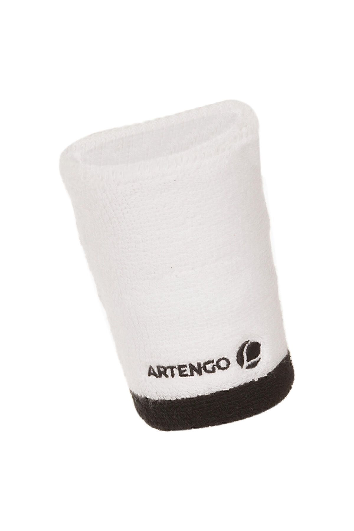 تجهیزات تنیس سفید دستبند بزرگسالان Artengo سیاه TP100 XL Decathlon
