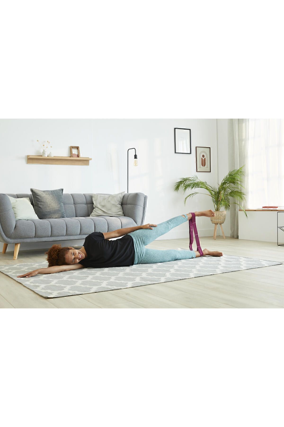 کش مقاومتی قرمز Domyos Pilates Band 500 متوسط الاستیک بنفش Decathlon