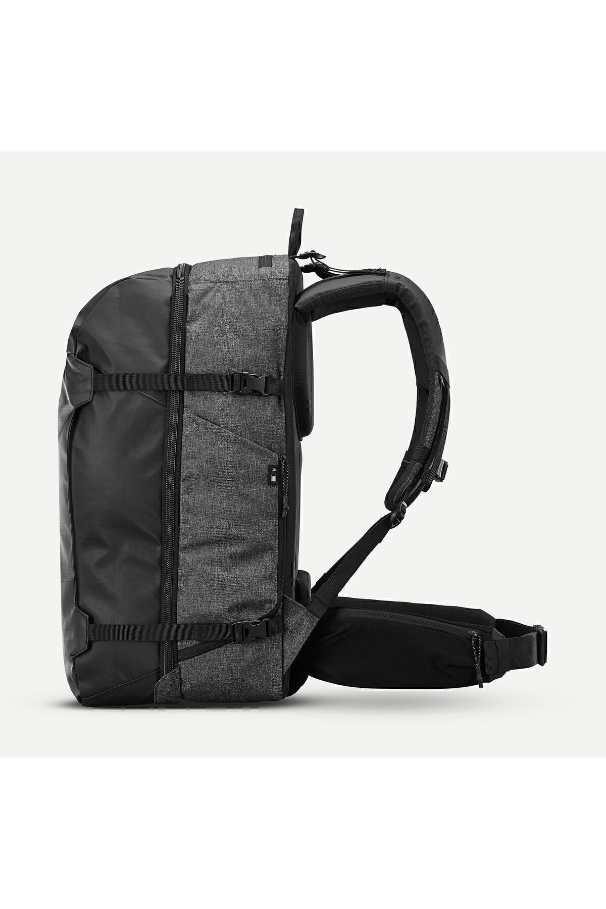کیف ورزشی مشکی مردانه و زنانه سیاه کوله پشتی در فضای باز 40 لیتر سفر 500 سازمان دهنده Decathlon