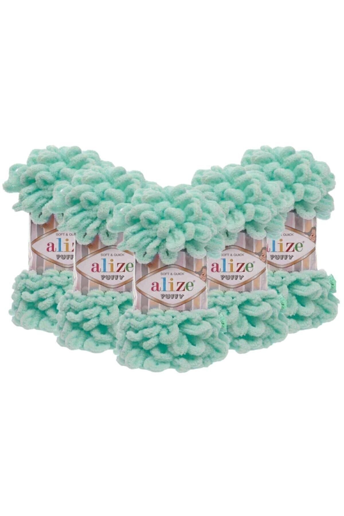 Hand Knitting Yarn 5-Pack - 19 Open Mint - 100 Gr. 9 Mt. Finger Knitting Yarn