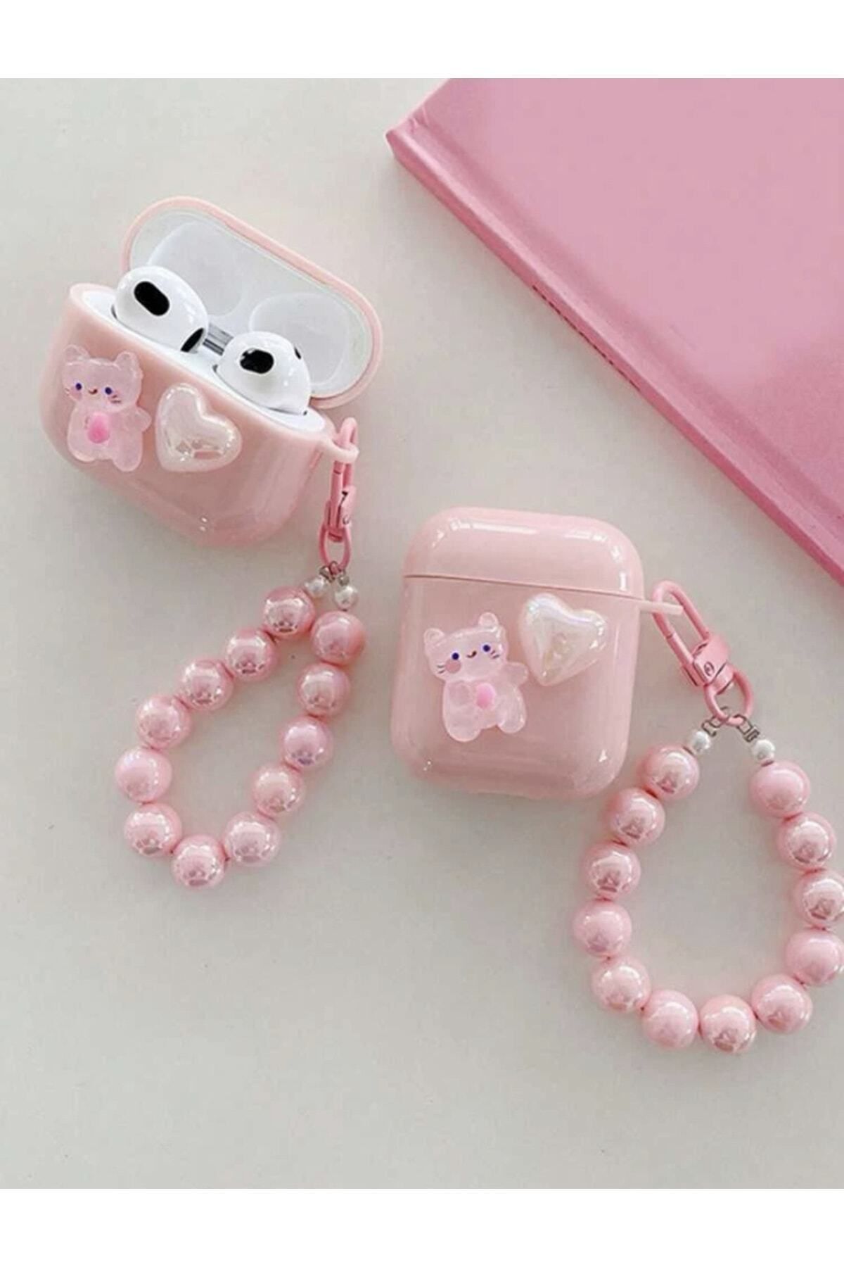 SHEIN-Cat and heart decorated case compatible with Airpods 1/2 generation 2