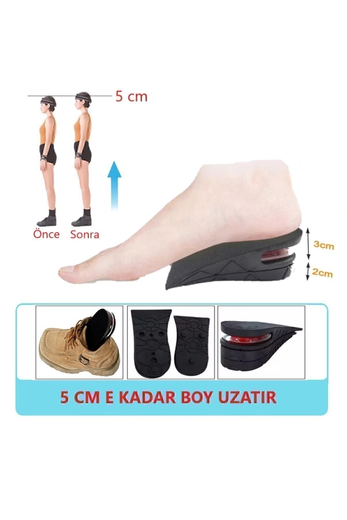 CMT-5 Cm Air Cushion Height Increasing Insoles Extending Heel Enhancer 7