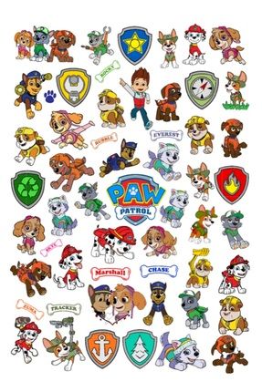 Gigglywings Paw Patrol Etiket,Paw Patrol Çıkartma,Paw Patrol Sticker Yüksek K...