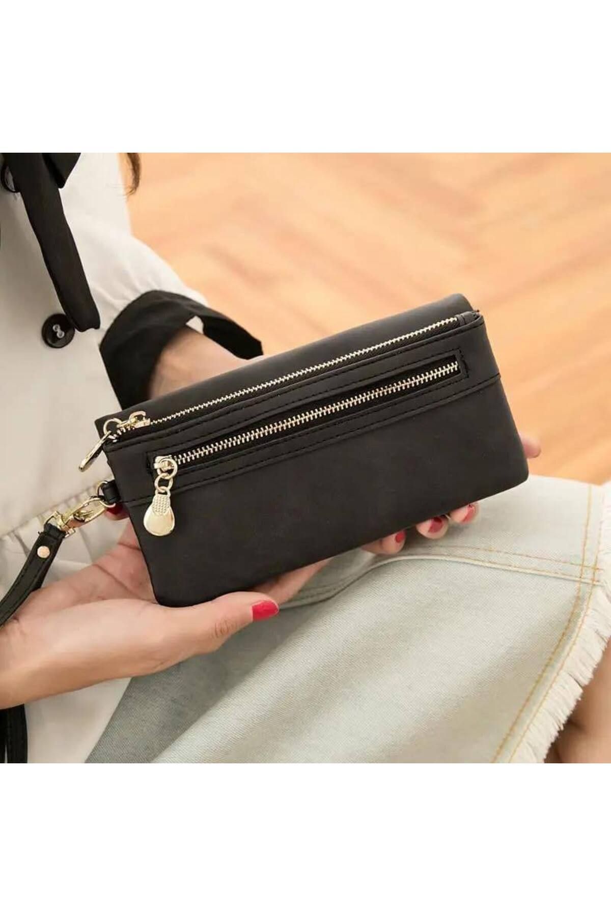 Smoky Black Color Bracelet Soft Leather Handy Wallet New Season