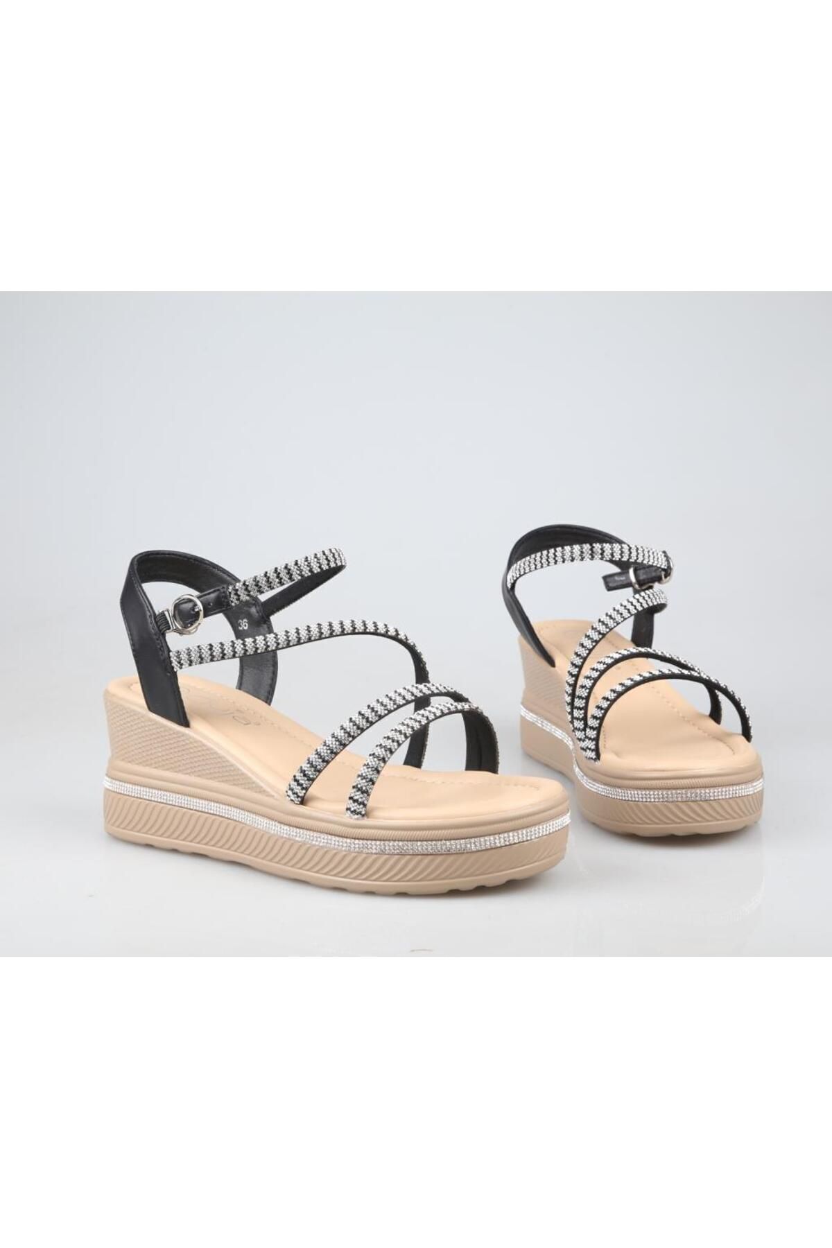 صندل زنانه مشکی Guja | 24Y429-1 اورجینال - تصویر 4