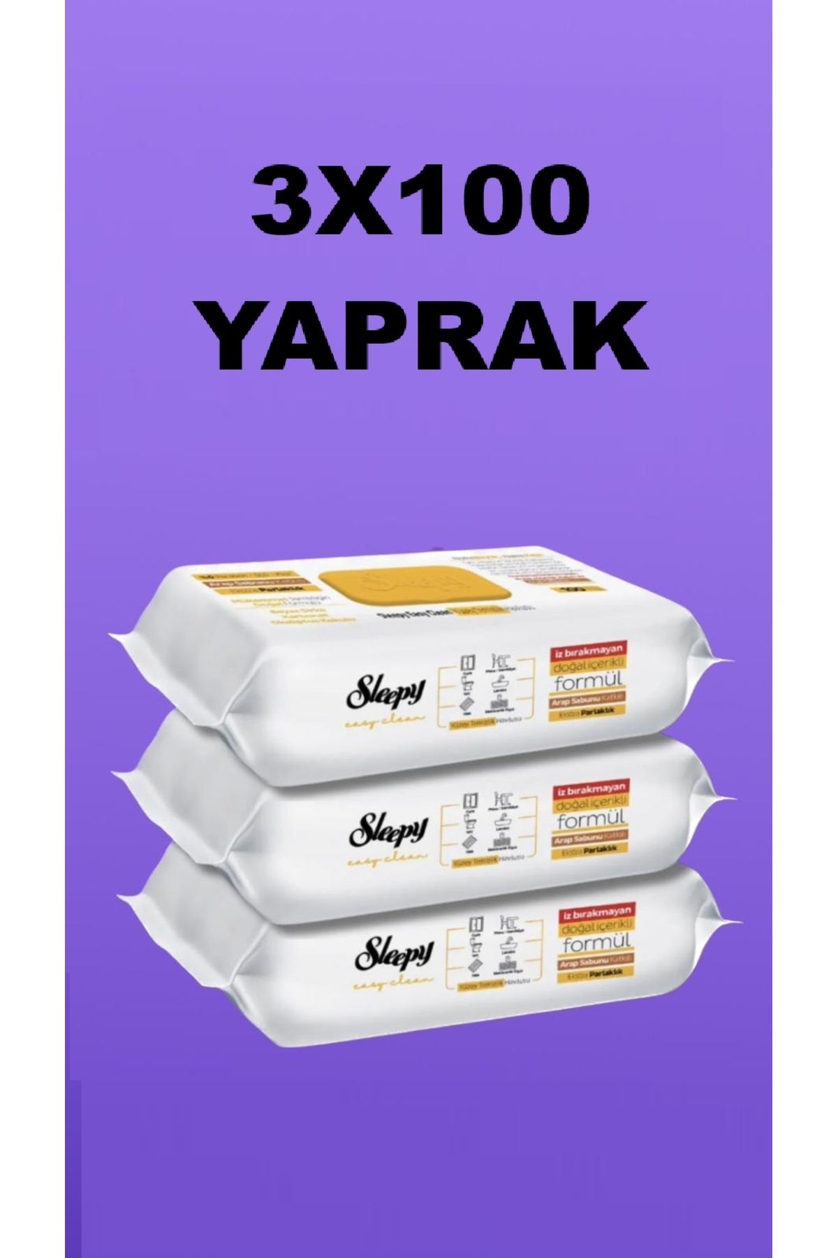 Sleepy Easy Clean Arap Sabunu Katkılı Yüzey Temizlik Havlusu 100'lü 3x100 Yaprak"